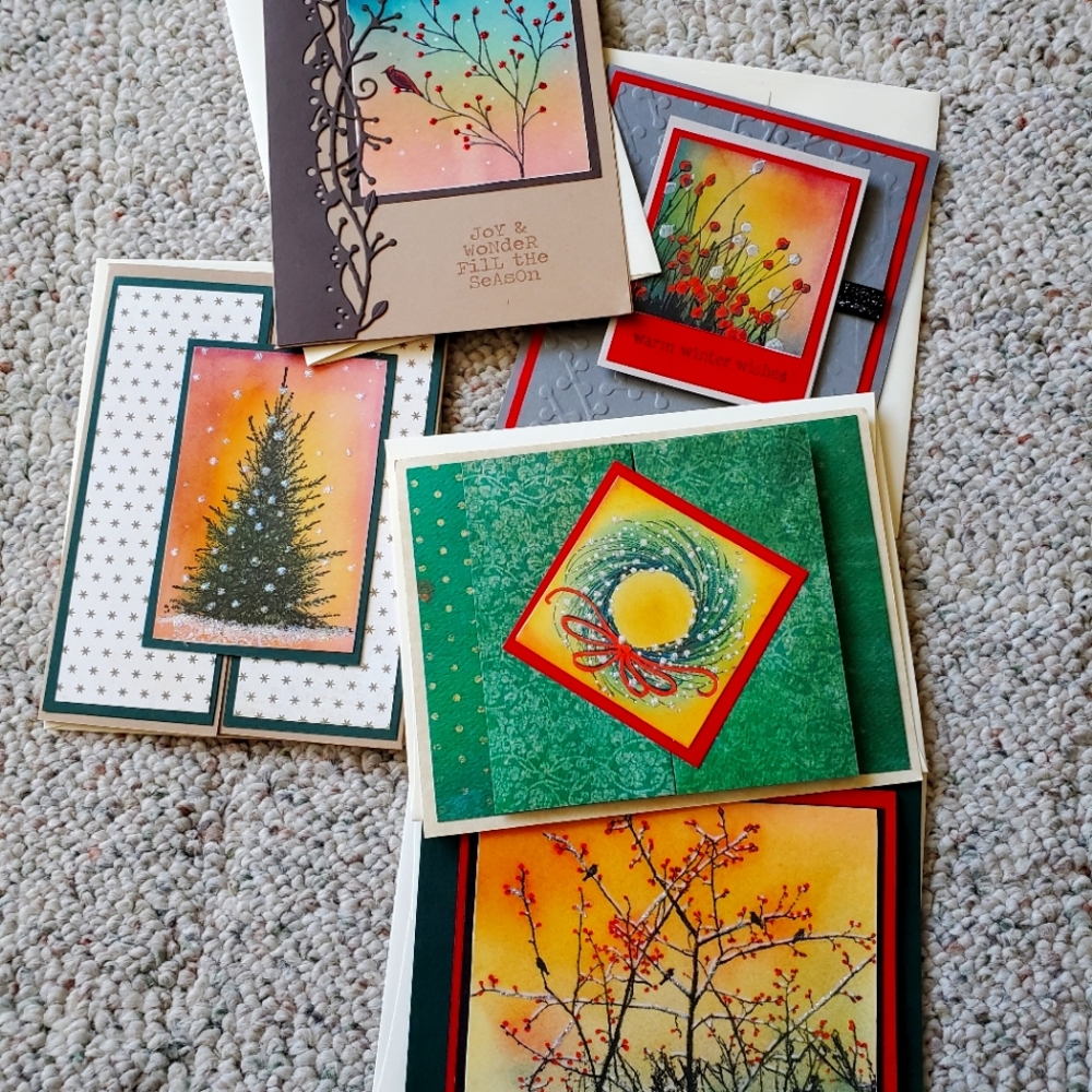 5 Assorted Handmade Holiday Cards